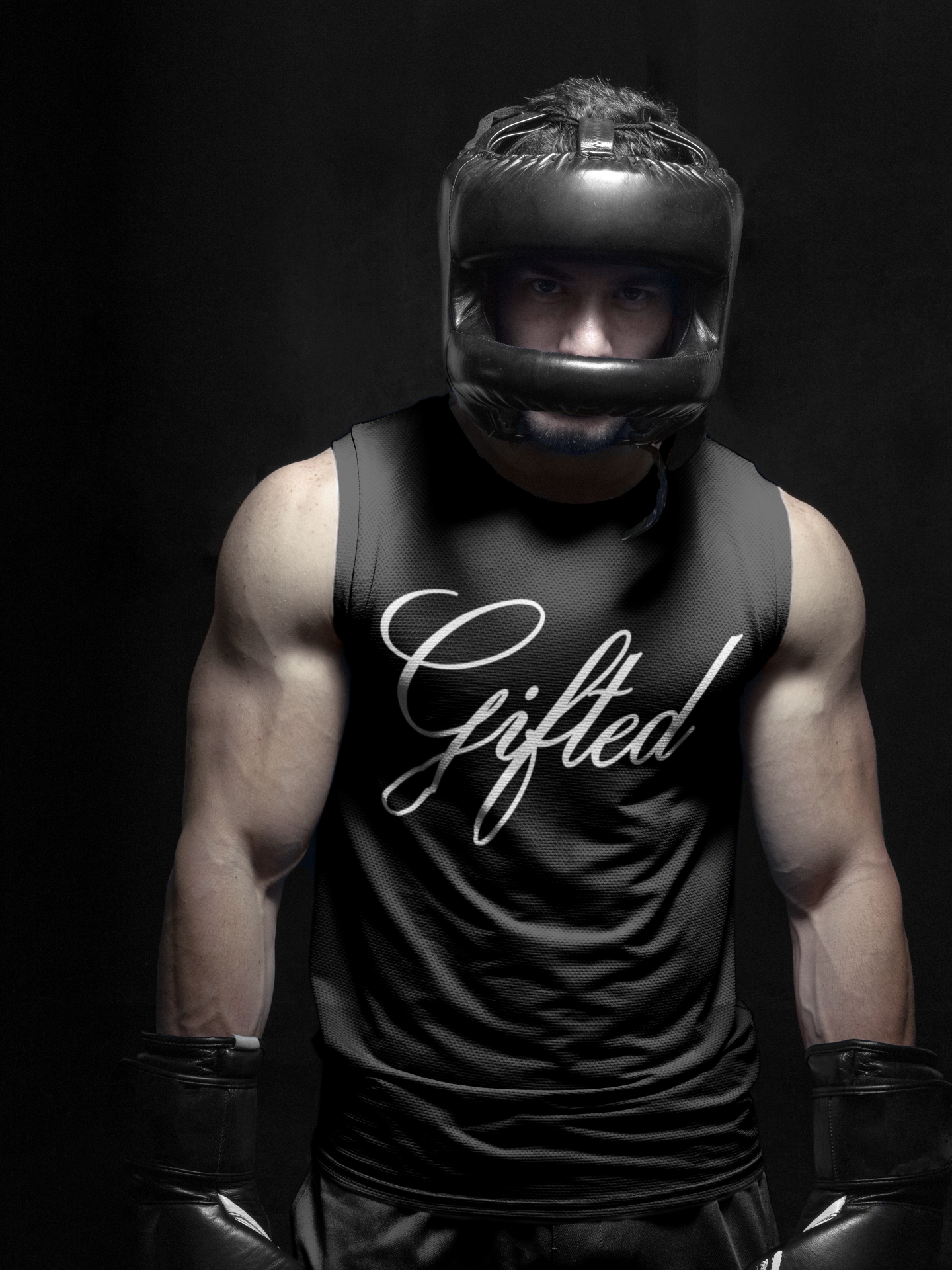 Gifted Men's Durable Black Gym Vest