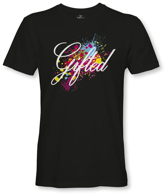 Short sleeve Gifted black "Modern Art" signature  t-shirt (Limited Edition)